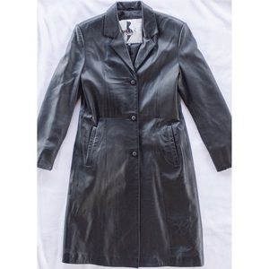Genuine Leather Belted Walking Jacket